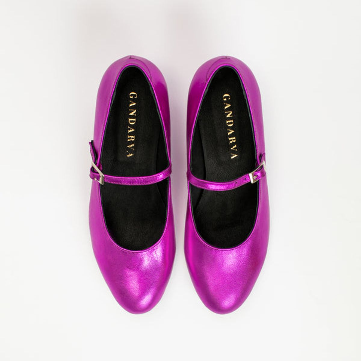 GANDARVA - Zapato Mujer De Cuero Almudena 5 cm Morado Metalizado