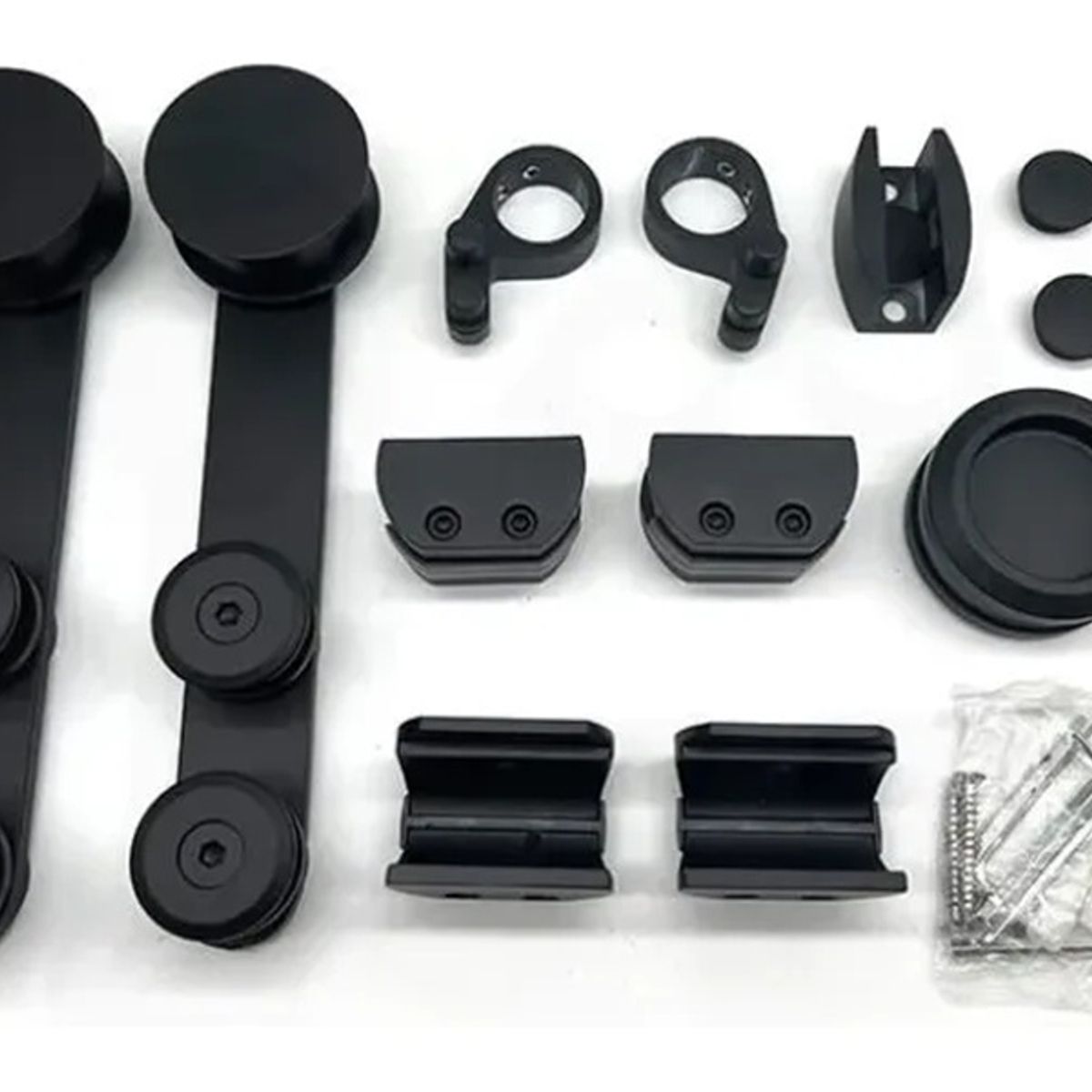 GENERICO - Corredera Puerta Shower Vidrio 8 A 12m Kit 1 Puerta Negro