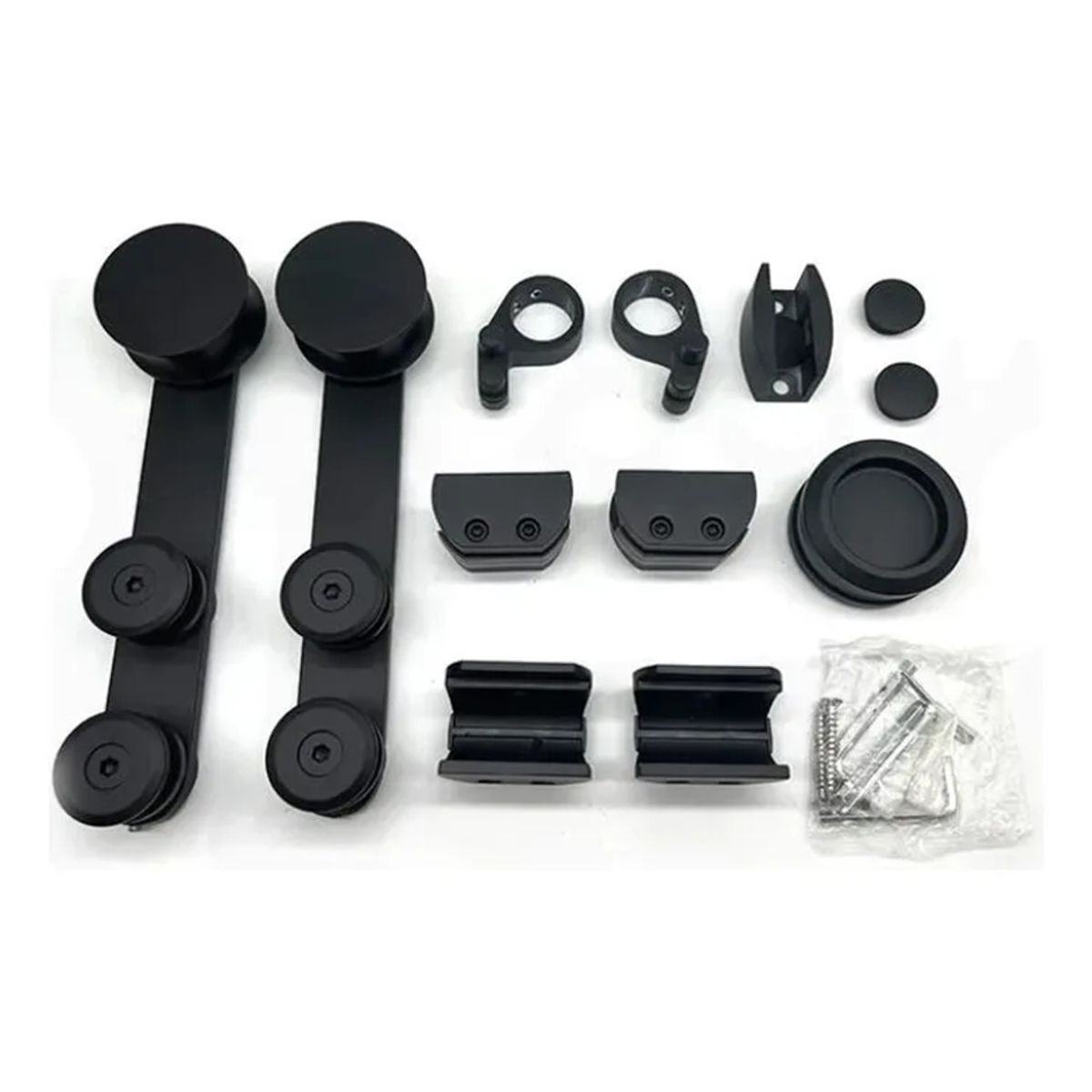 GENERICO - Corredera Puerta Shower Vidrio 8 A 12m Kit 1 Puerta Negro
