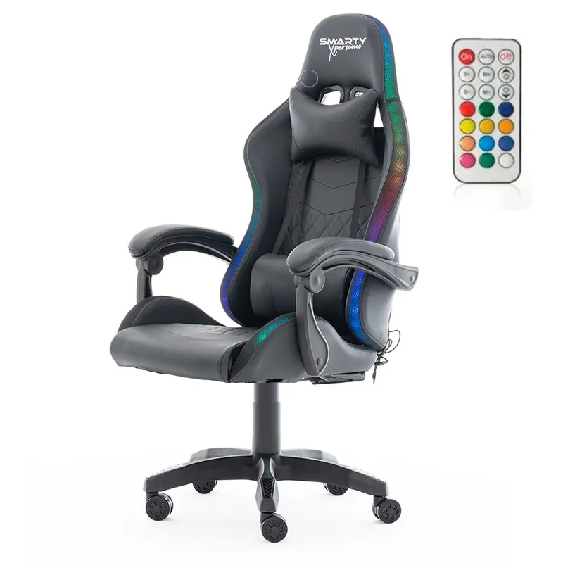 SMARTY - Silla Gamer RGB Smarty Xperience Pro Negra Reclinable y Luces