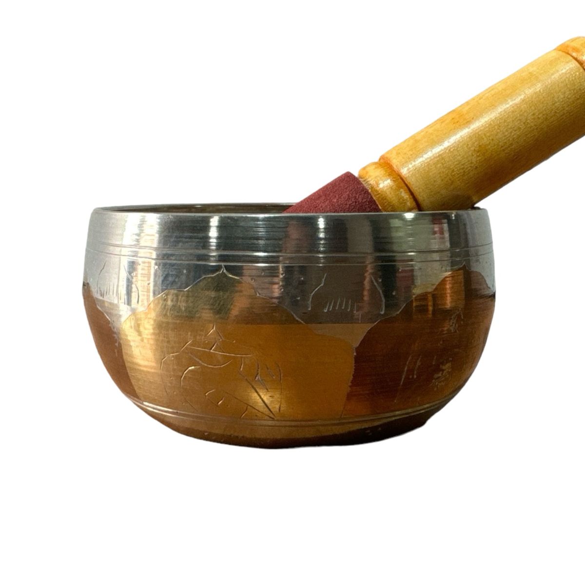 AAYO MODA - Cuenco Tibetano de Meditación  Tamaño 1 kg y Colore Plateado