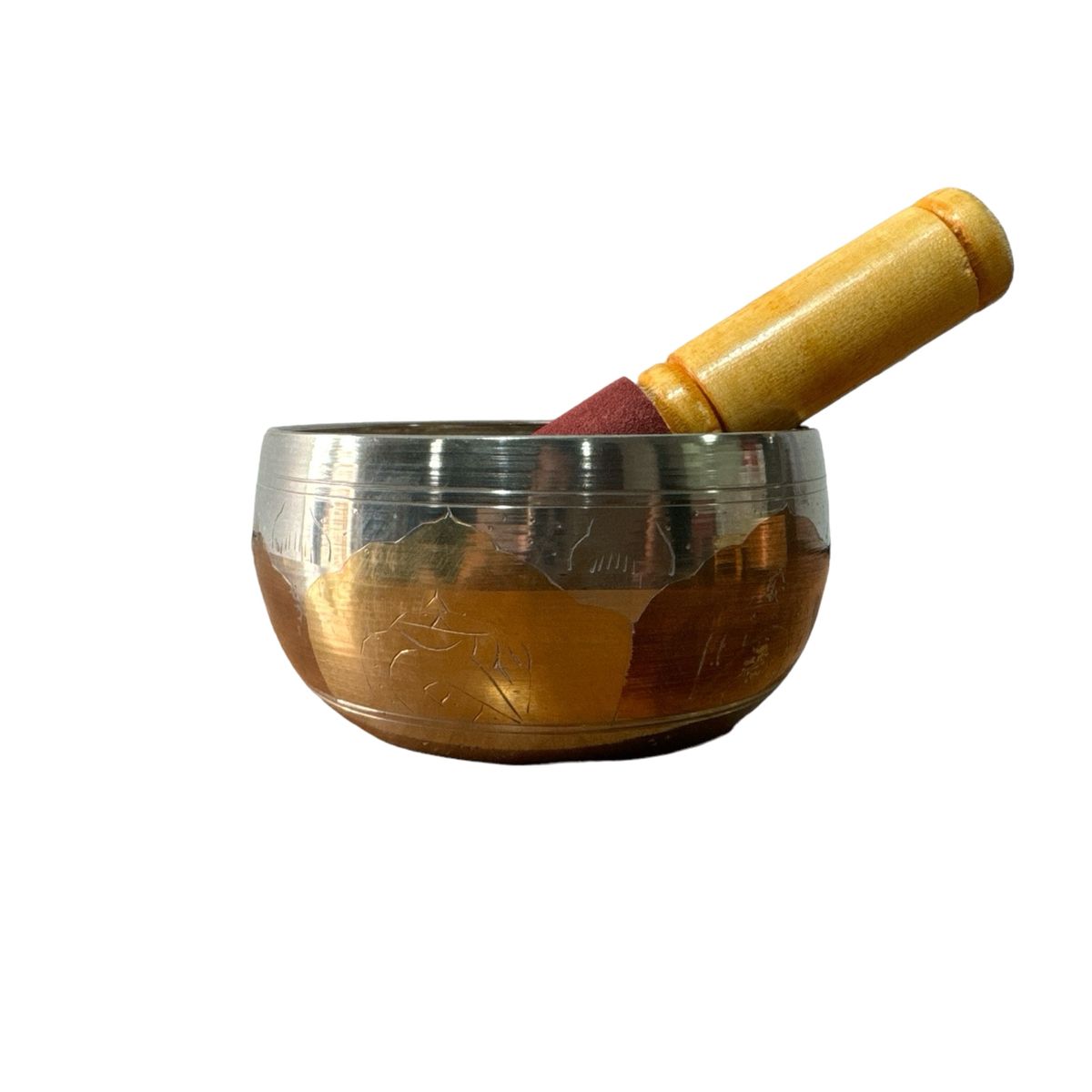 AAYO MODA - Cuenco Tibetano de Meditación  Tamaño 1 kg y Colore Plateado