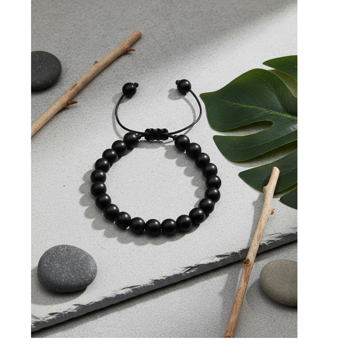 GENERICO - Pulsera De Piedra Onix Mate Hombre Mujer Moda Royal Madriz