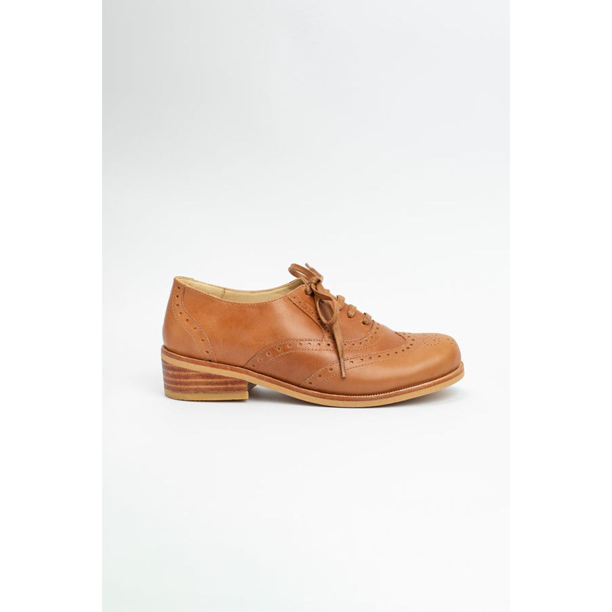GANDARVA - Zapato Mujer De Cuero Oxford prefinito Camel