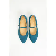 GANDARVA - Zapato Mujer De Cuero Almudena 2 cm Azul