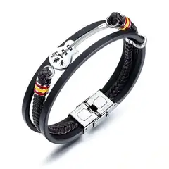 GENERICO - Pulsera De Cuero Hombre Y Mujer Guitarra Elegante Royal Madriz