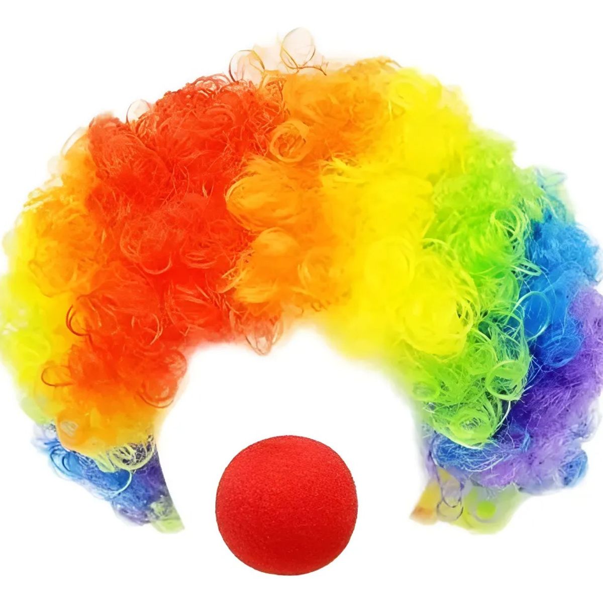 GENERICO - NARIZ DE PAYASO MAS PELUCA  MULTICOLOR