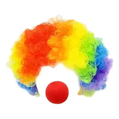 GENERICO - NARIZ DE PAYASO MAS PELUCA MULTICOLOR