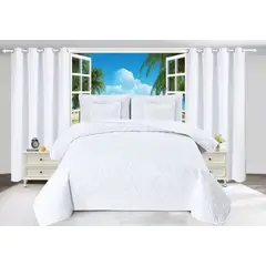 GENERICO - Set de Cubrecama Quilt de Verano Sabana y Cortinas