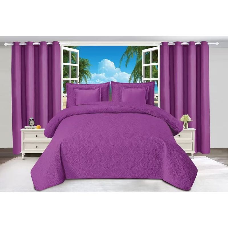 GENERICO - Set de Cubrecama Quilt de Verano  Sabana y Cortinas