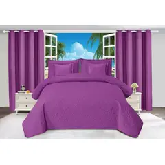 GENERICO - Set de Cubrecama Quilt de Verano Sabana y Cortinas