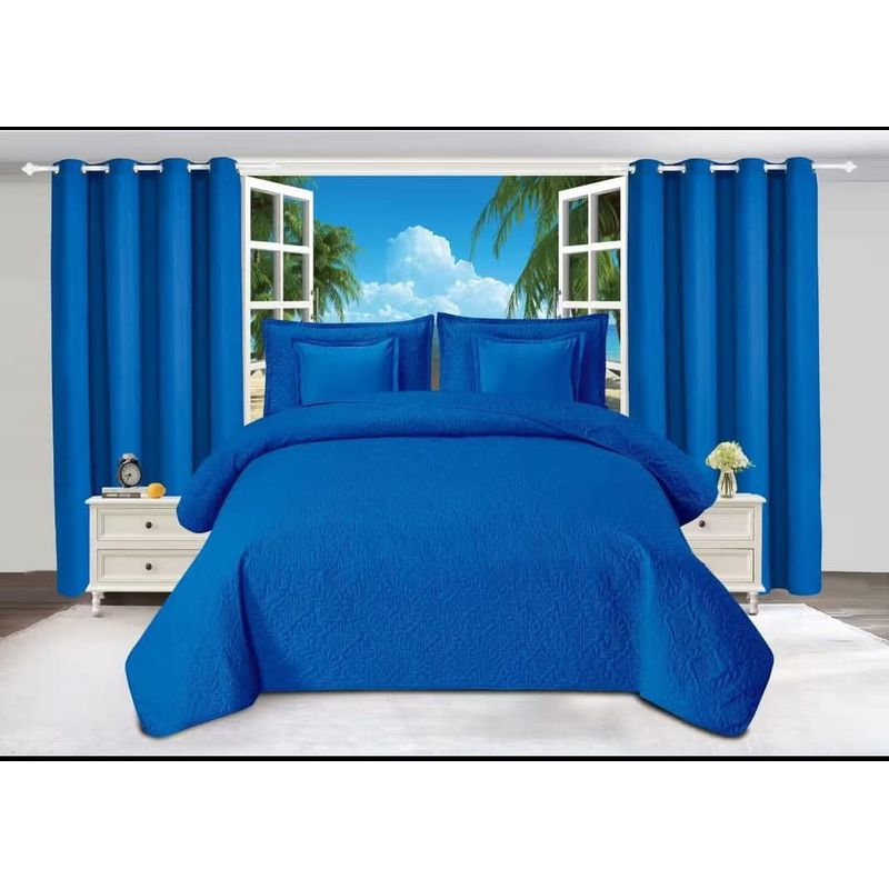 GENERICO - Set de Cubrecama Quilt de Verano  Sabana y Cortinas