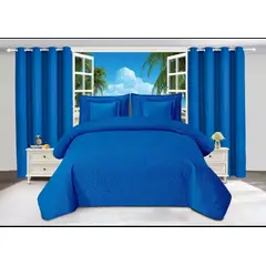 GENERICO - Set de Cubrecama Quilt de Verano Sabana y Cortinas