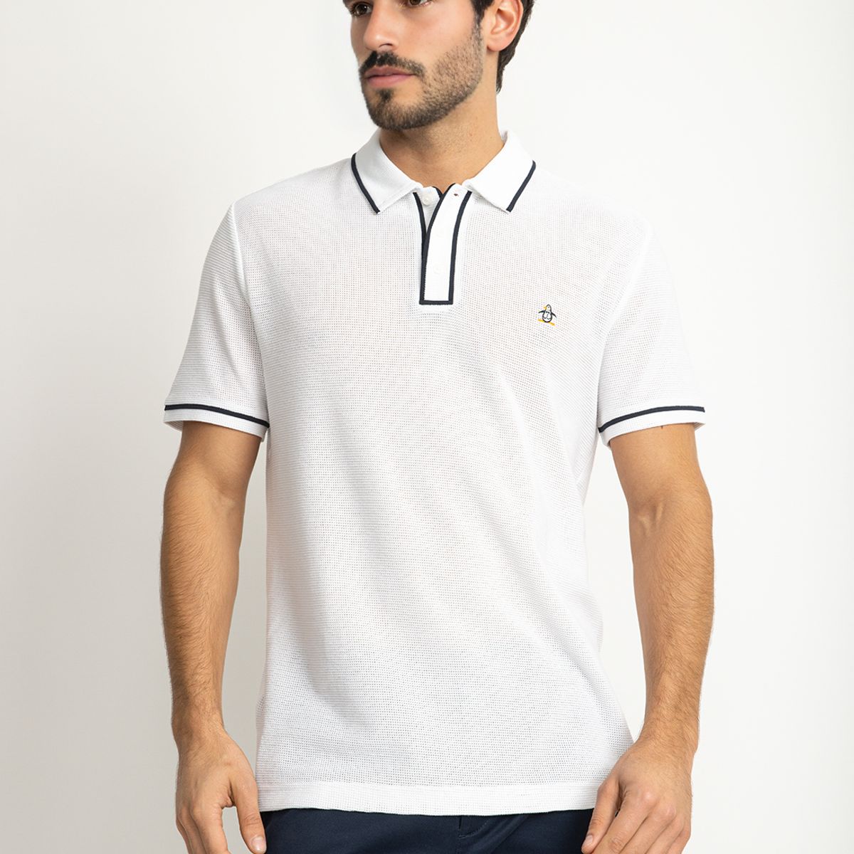 ORIGINAL PENGUIN - Polera Hombre Polo Manga Corta Blanca