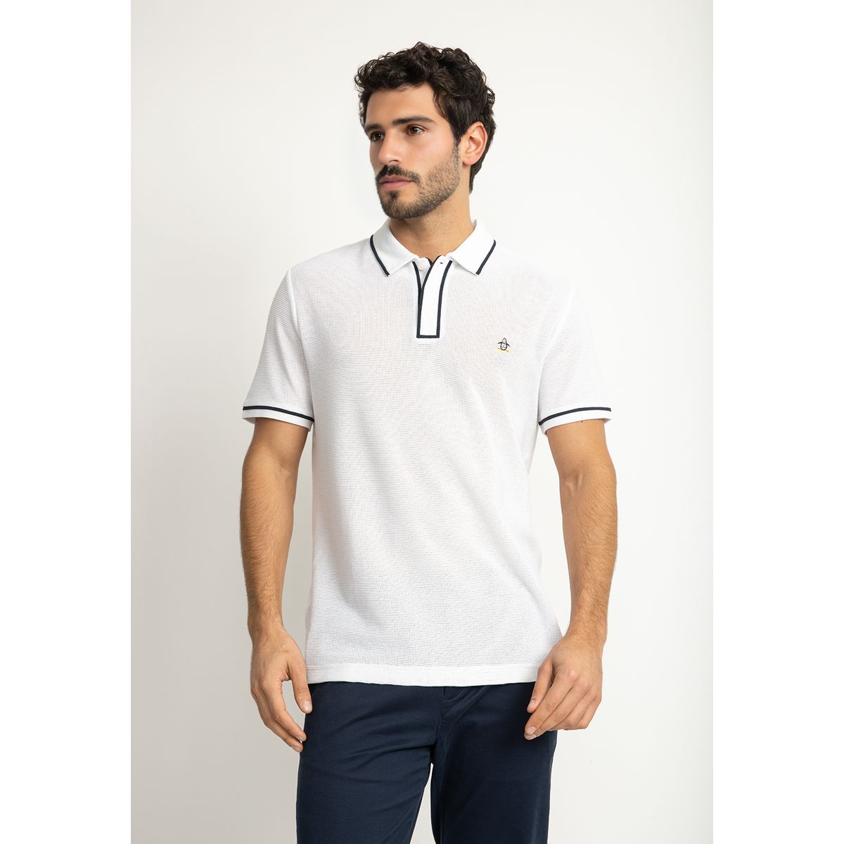 ORIGINAL PENGUIN - Polera Hombre Polo Manga Corta Blanca
