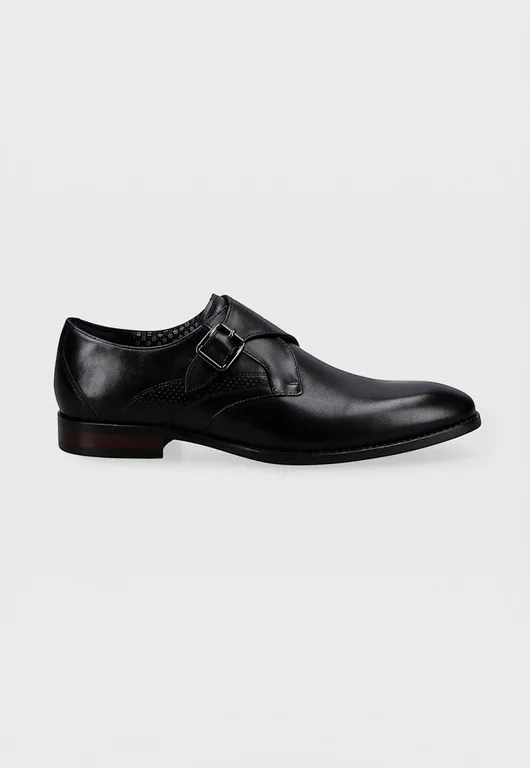 Zapato Formal Hebilla Cuero Negro
