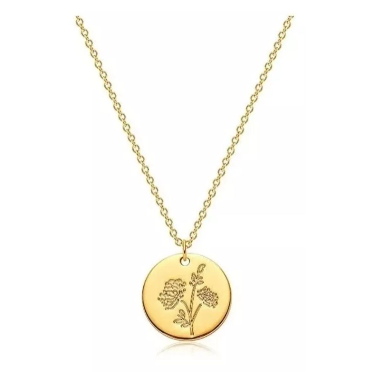 LUXURYJOYAS - Collar Bañado Real 18 K Joyería De Oro Flor de Nacimiento