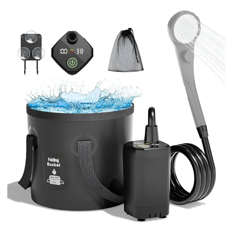 EVERSO - Ducha Regadera Portátil Para Exteriores Camping Aire Libre Negro