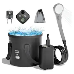 EVERSO - Ducha Regadera Portátil Para Exteriores Camping Aire Libre Negro