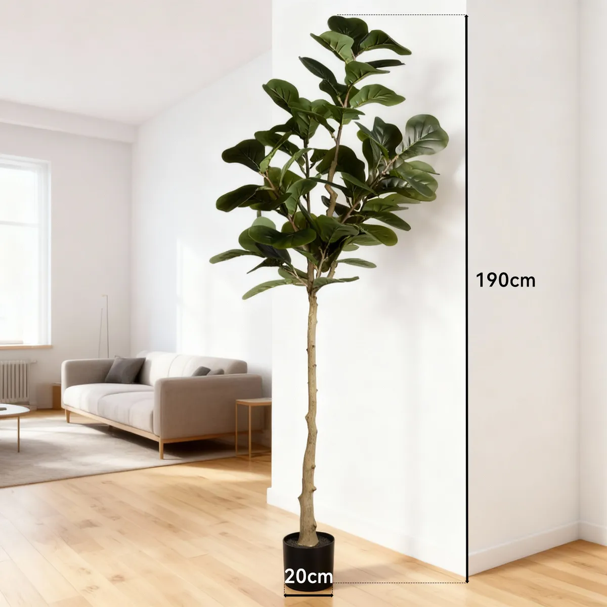 ROHE - Planta Artificial Ficus Lirata 190 cm con Macetero