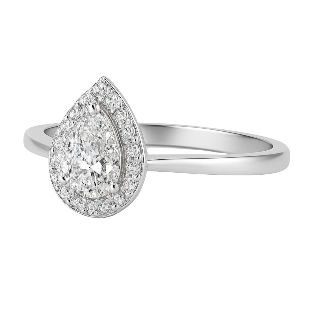 JB JOYAS BARON - Anillo de Plata Esterlina 925 Gota con Circonita