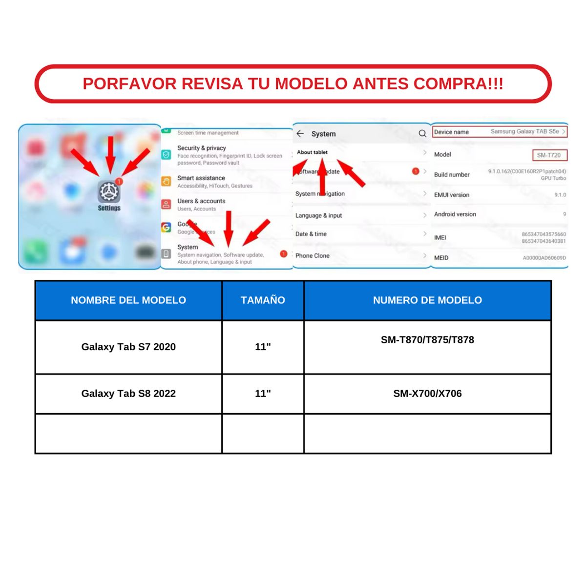 GENERICO - Carcasa Transparente Reforzadas Para Galaxy Tab S7  S8