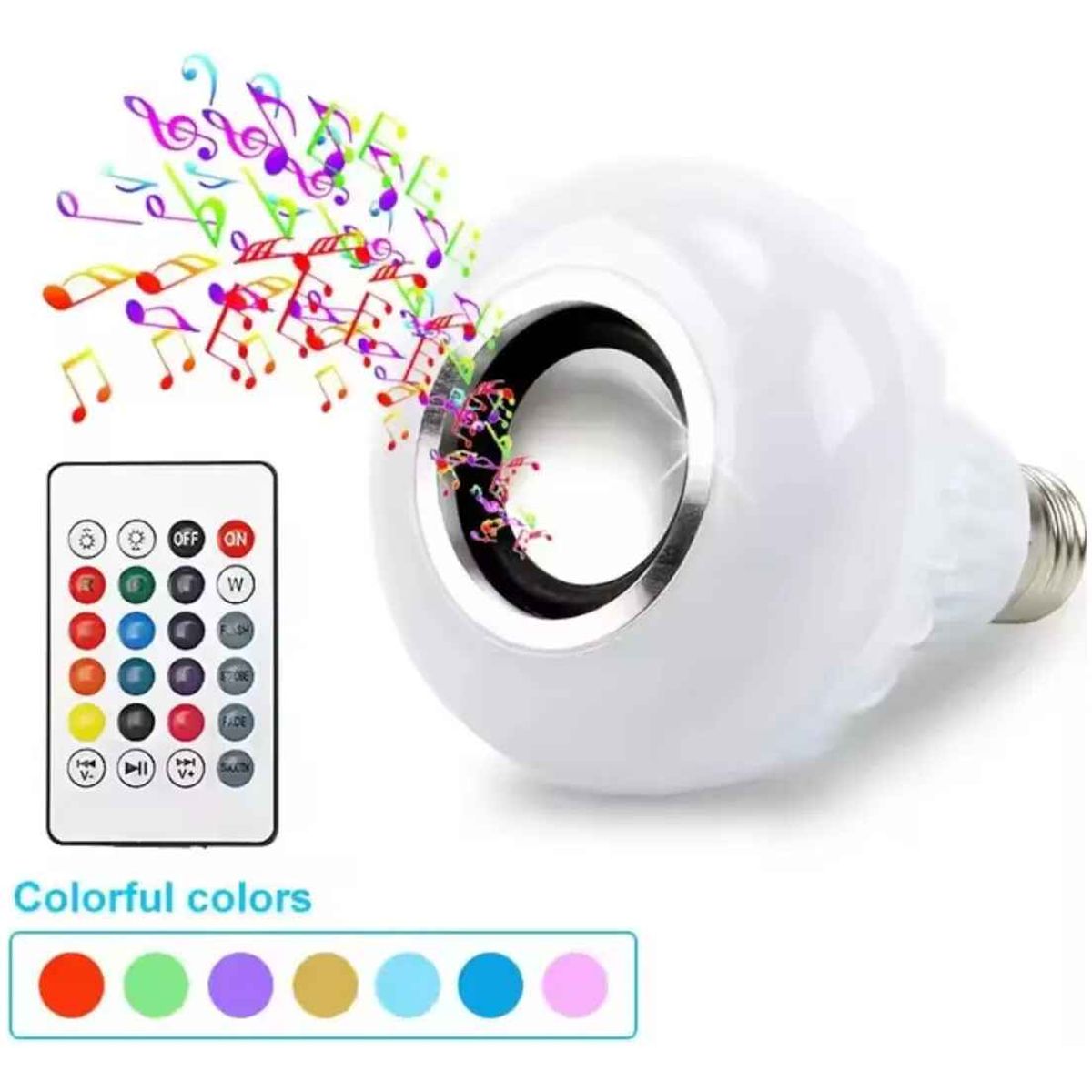 GENERICO - Ampolleta Con Parlante Bluetooth Led Rgb Control Remoto