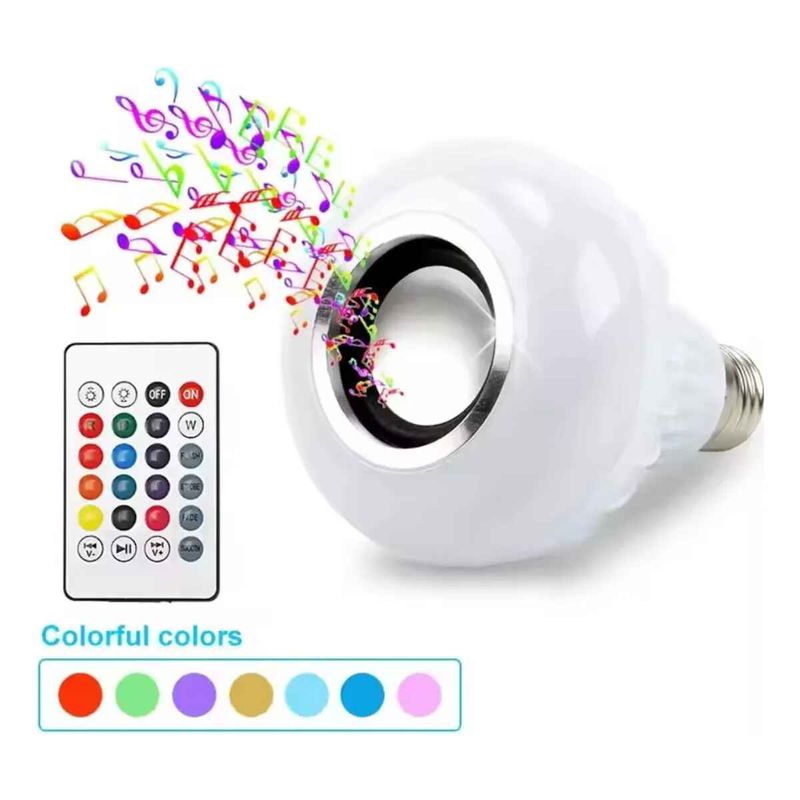 GENERICO - Ampolleta Con Parlante Bluetooth Led Rgb Control Remoto