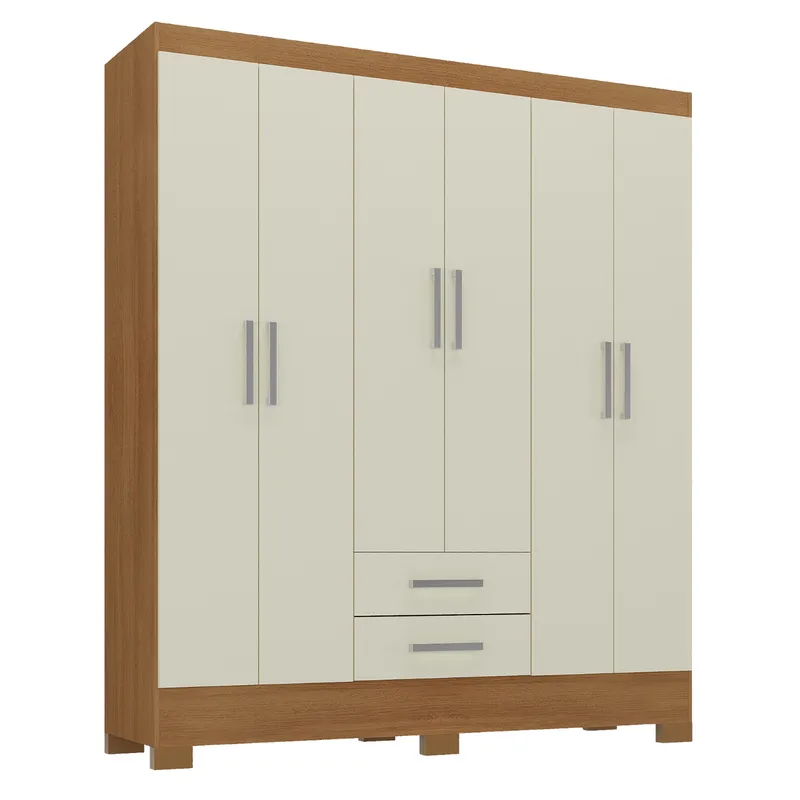 MOVELARIA - Clóset 6 puertas 2 Cajones 180x135x35 cm Off White R62