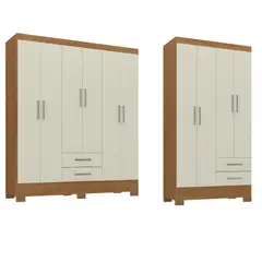 MOVELARIA - Combo Clóset 6 puertas + Clóset 4 Puertas Off White R6242