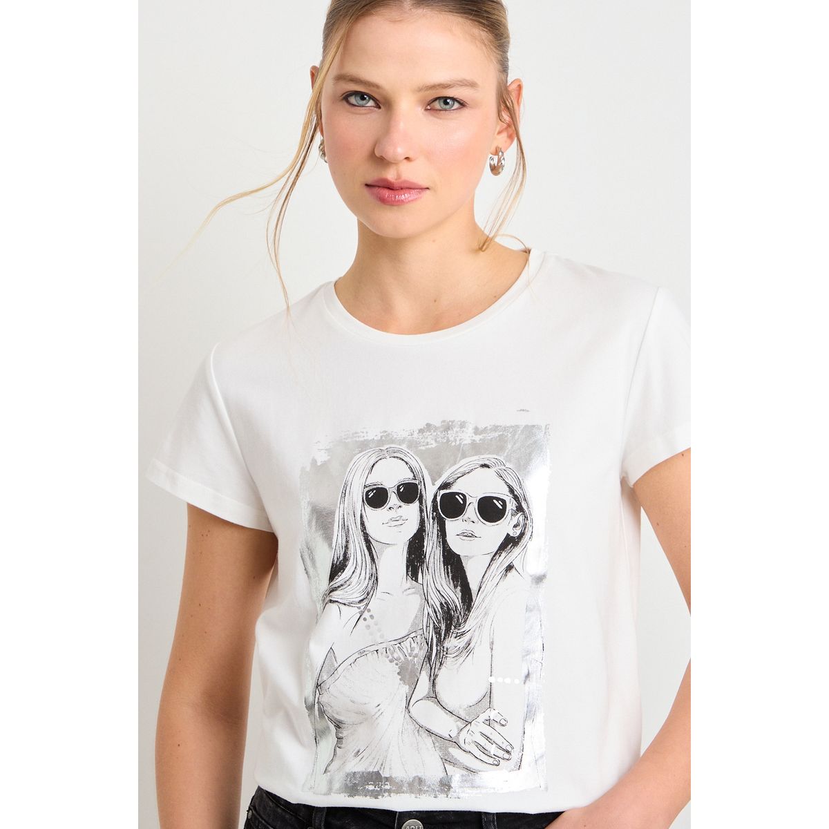 ASH - Polera Manga Corta Mujer Crudo Ash