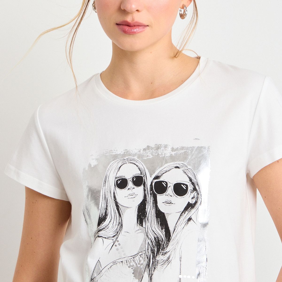 ASH - Polera Manga Corta Mujer Crudo Ash