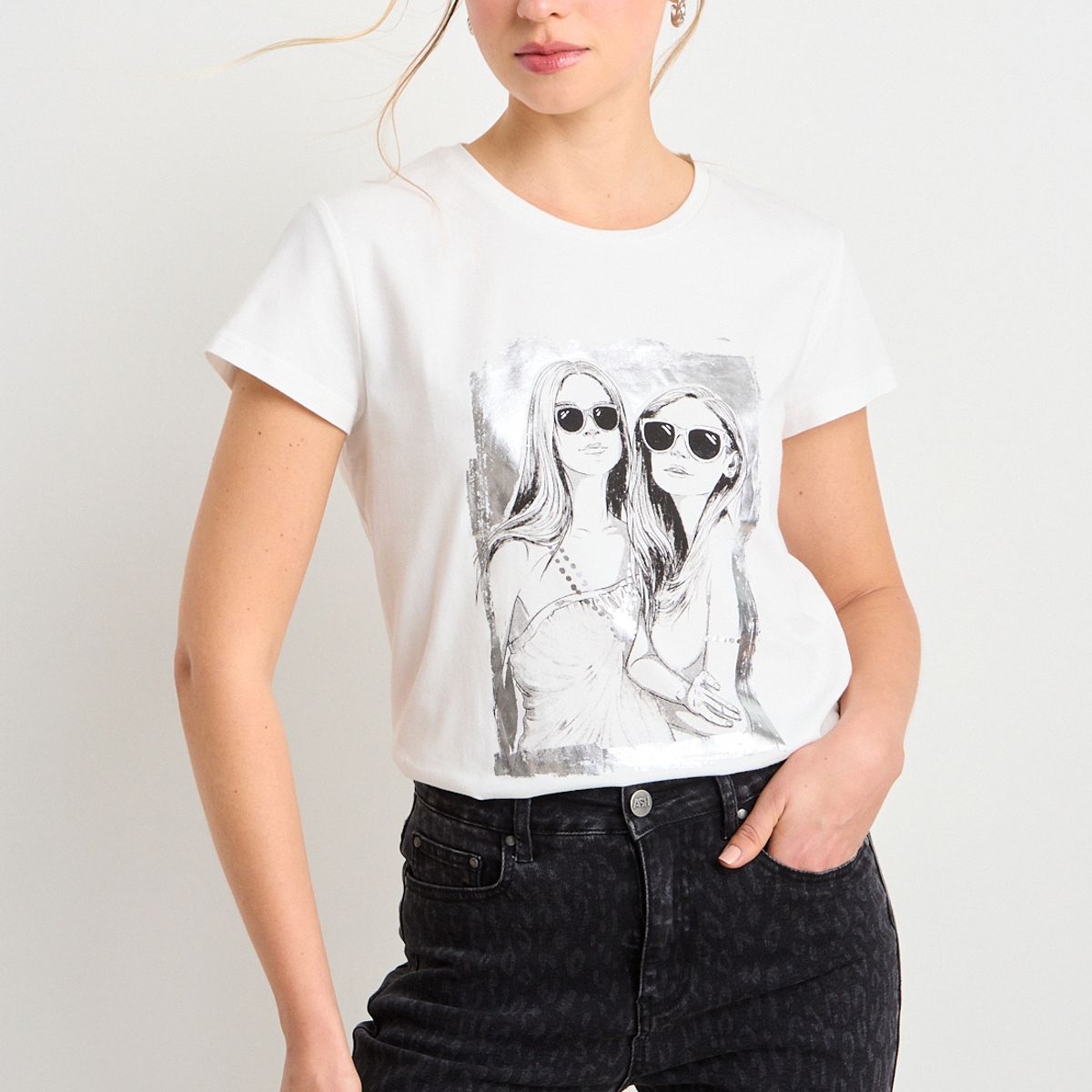 ASH - Polera Manga Corta Mujer Crudo Ash