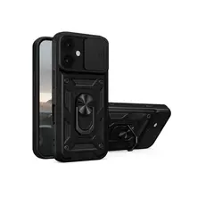 JOIGO - Carcasa Armadura Con Anillo Y Ventana Camara Para IPhone 17 Negro