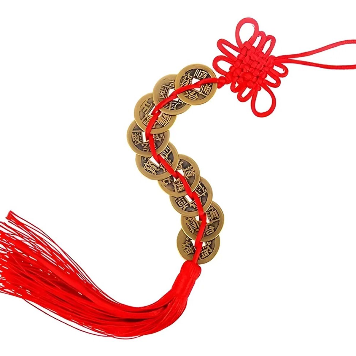 GENERICO - Nudo Chino Con Monedas Feng Shui Colgante Para La Suerte