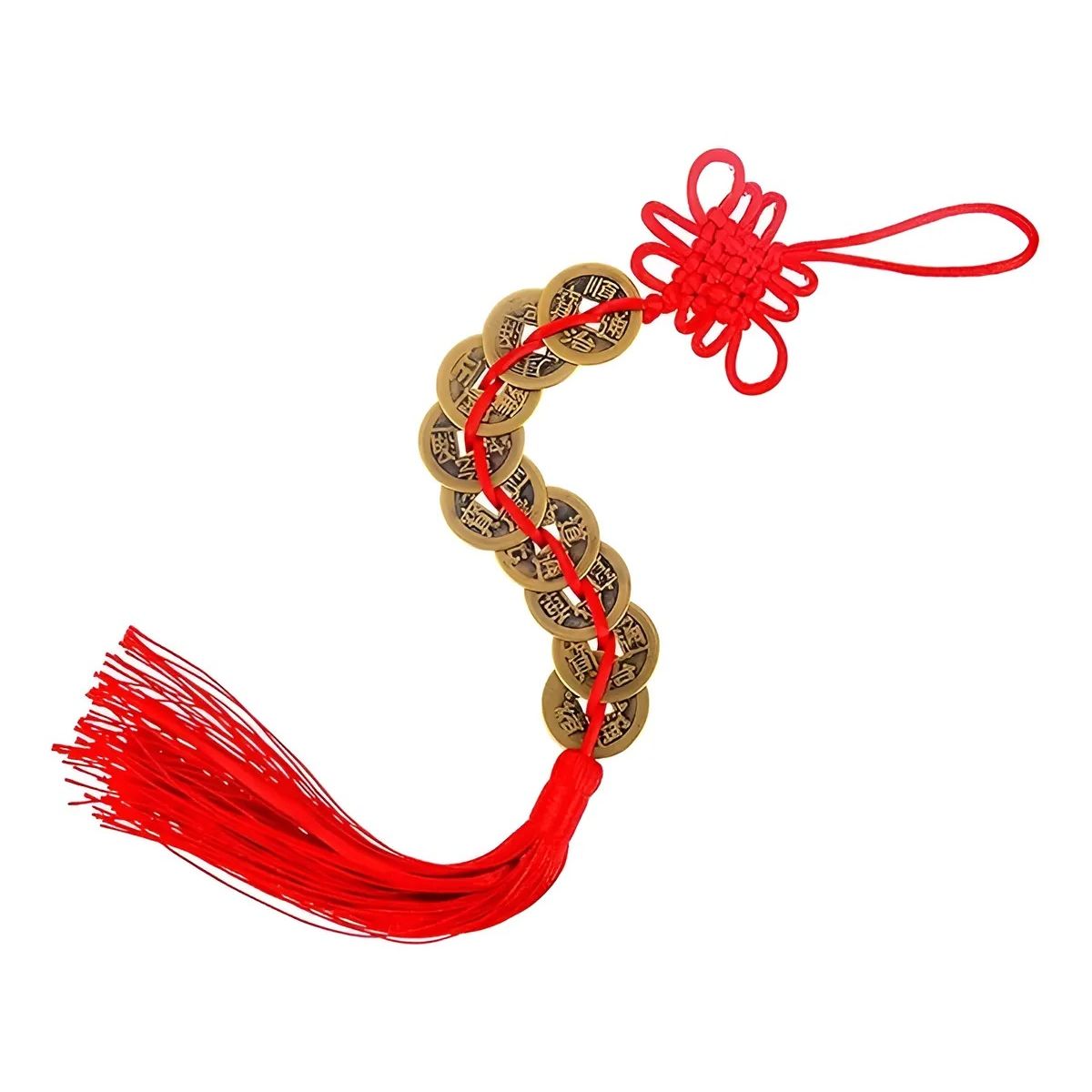 GENERICO - Nudo Chino Con Monedas Feng Shui Colgante Para La Suerte