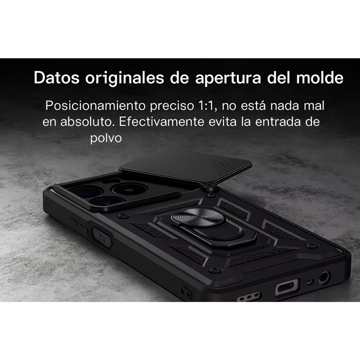 JOIGO - Carcasa Armadura Con Anillo Y Ventana Camara Para IPhone 17 Air Rojo
