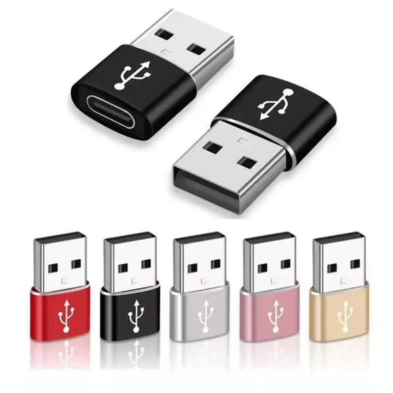 GENERICO - Adaptador Usb Tipo C A Usb  Negro - Multiuso Premium - Certificado