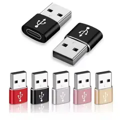 GENERICO - Adaptador Usb Tipo C A Usb Negro - Multiuso Premium - Certificado