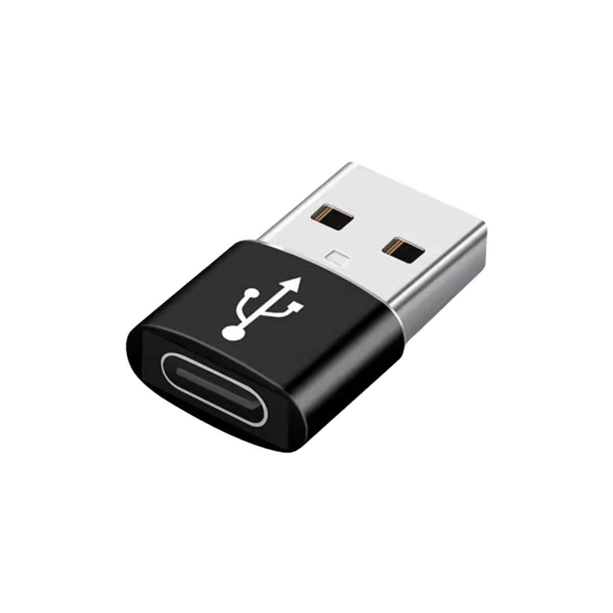 GENERICO - Adaptador Usb Tipo C A Usb  Negro - Multiuso Premium - Certificado
