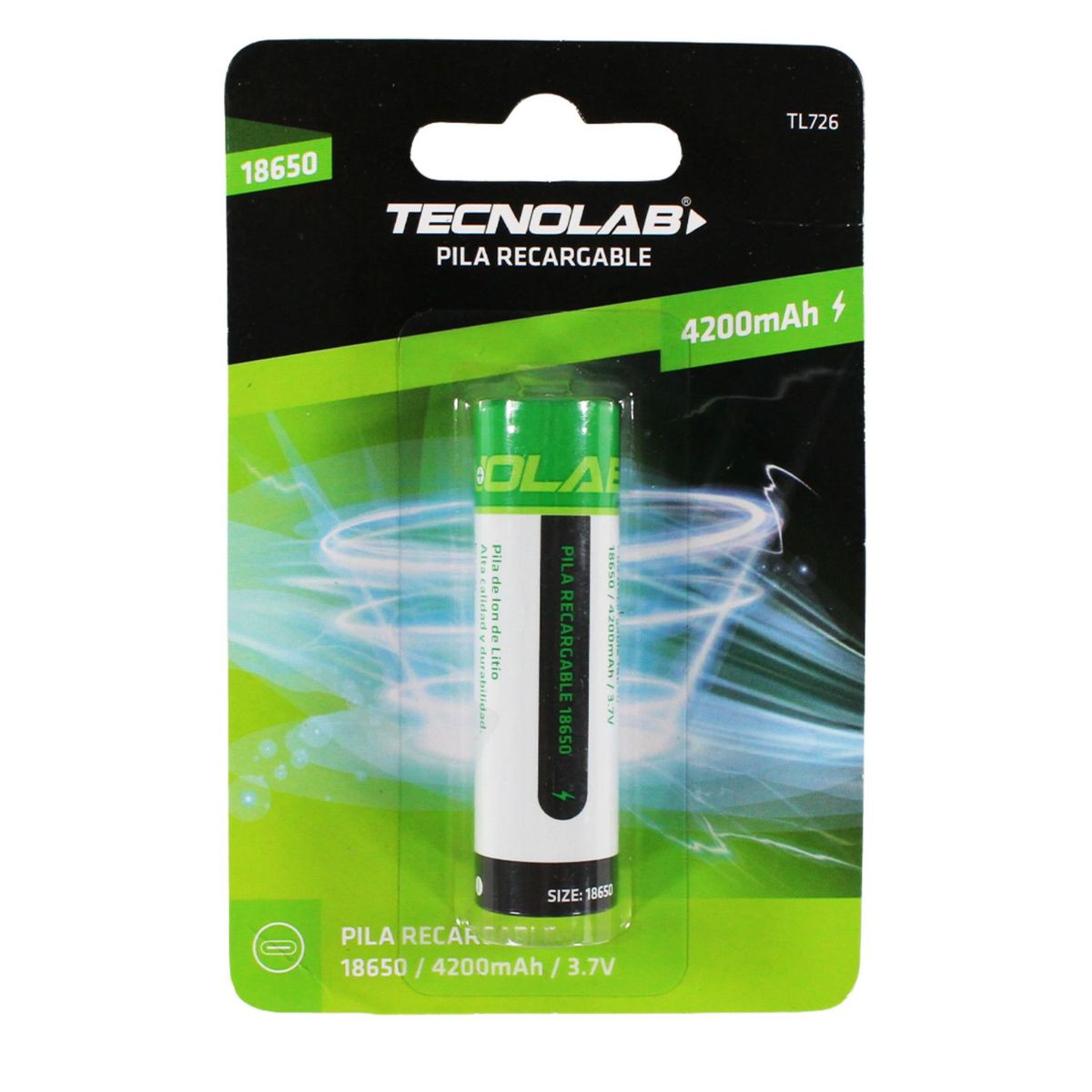 TECNOLAB - Pila Recargable 18650 De 4200mAh - PS