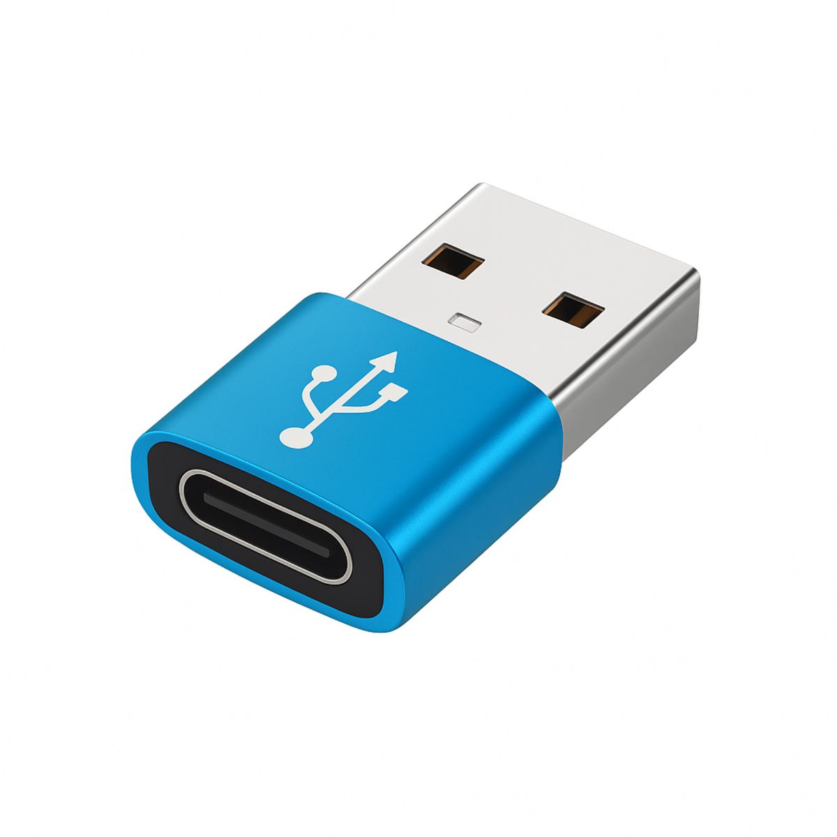 GENERICO - Adaptador Usb Tipo C A Usb Celeste - Multiuso Premium - Certificado