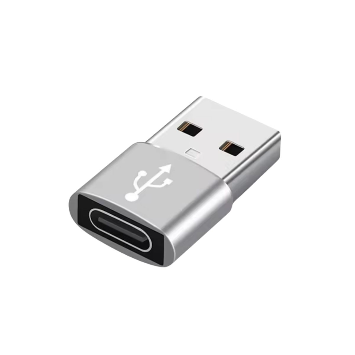 GENERICO - Adaptador Usb Tipo C A Usb Plateado - Multiuso Premium - Certificado