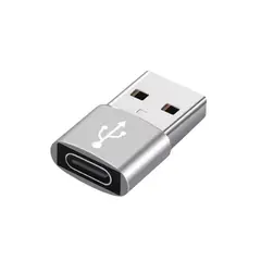 GENERICO - Adaptador Usb Tipo C A Usb Plateado - Multiuso Premium - Certificado