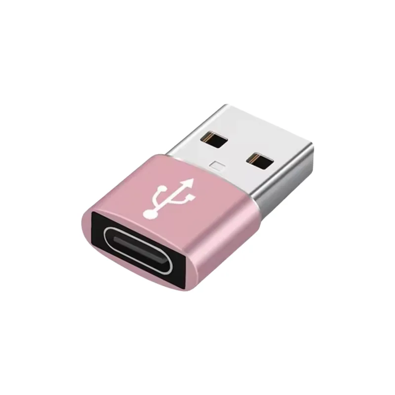 GENERICO - Adaptador Usb Tipo C A Usb Rosado - Multiuso Premium - Certificado
