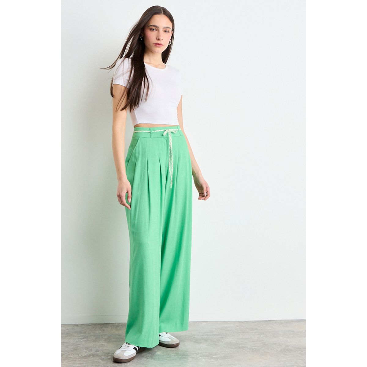 IO - Pantalon Liso Mujer Verde Oliva Io