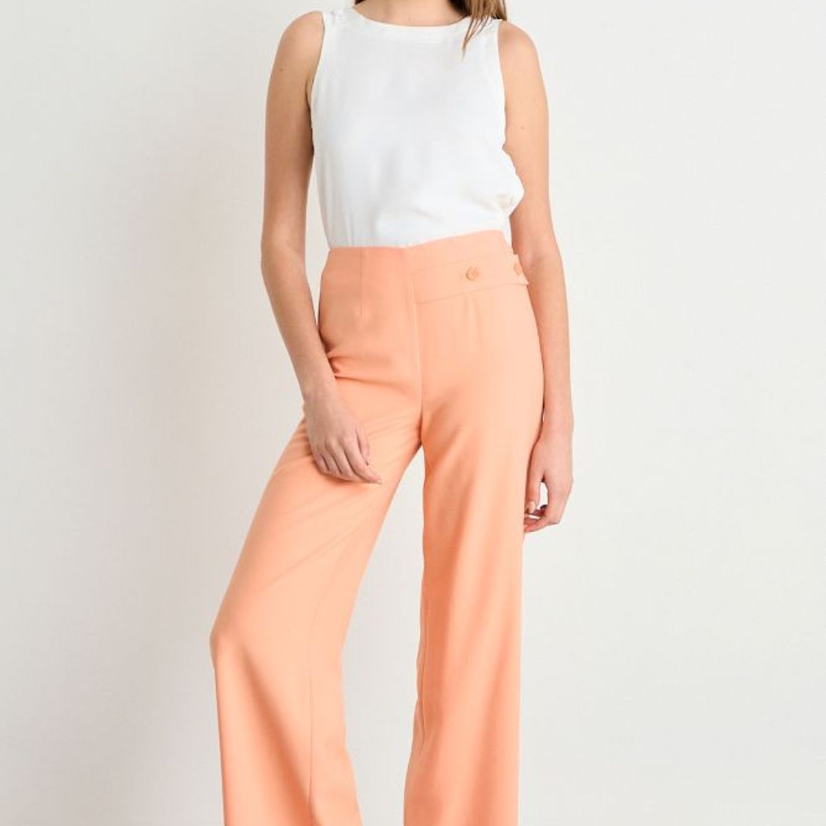 IO - Pantalon Liso Mujer Naranjo Io