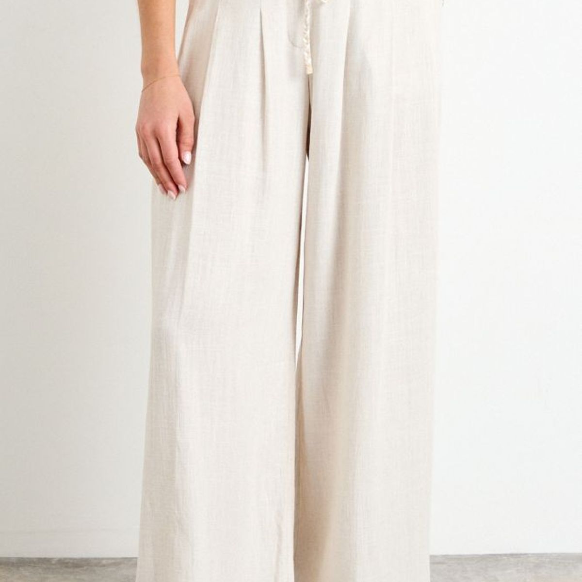 IO - Pantalon Liso Mujer Beige Io