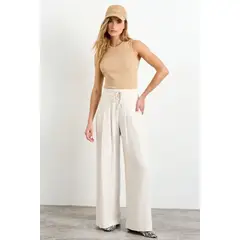 IO - Pantalon Liso Mujer Beige
