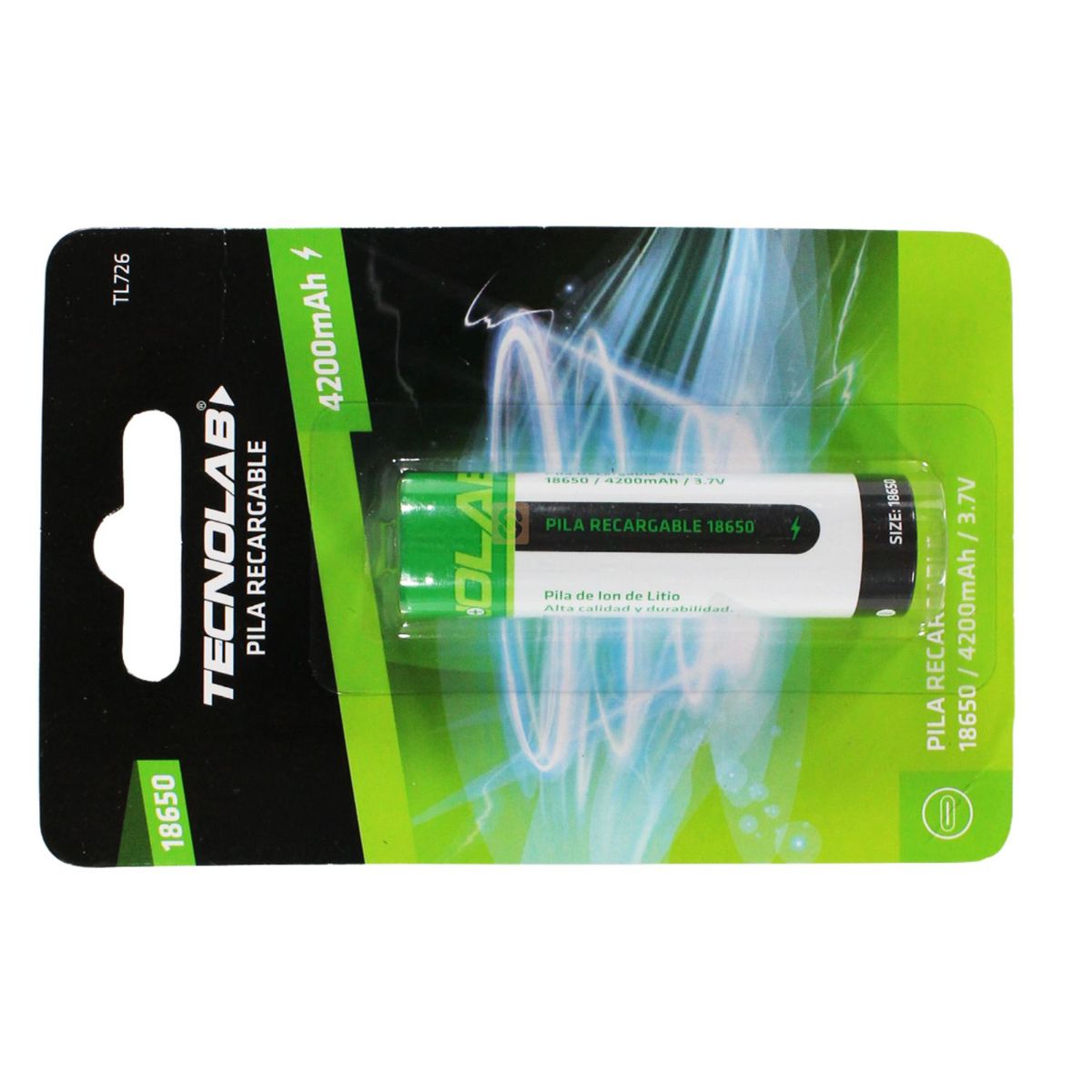 Pila 18650 Recargable 4200mAh - SC, marca TECNOLAB - Foto 2